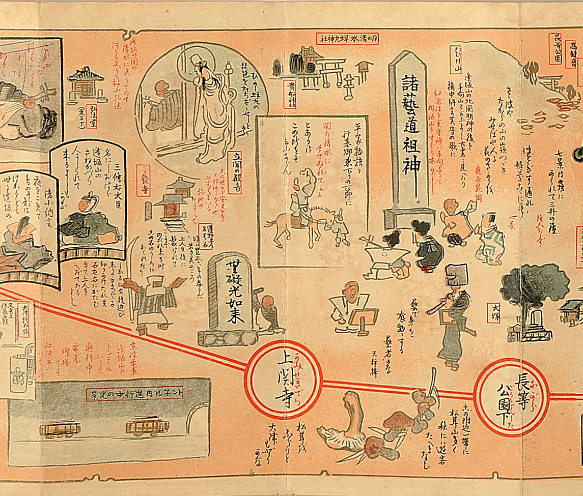 京津電車御案内 吉田初三郎画