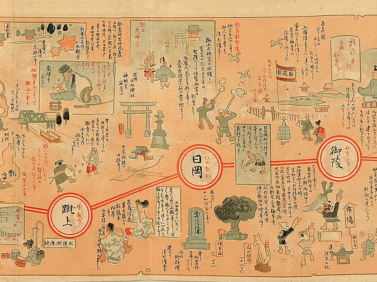 京津電車御案内 吉田初三郎画