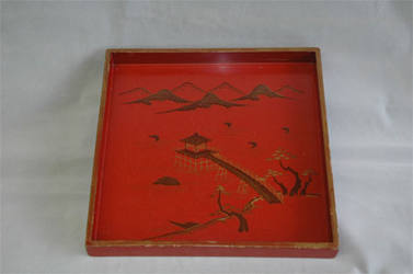 近江八景蒔絵折敷