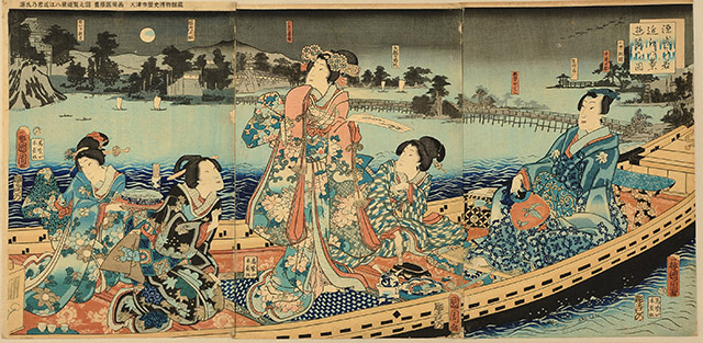 源氏乃君近江八景遊覧之図 豊原国周画